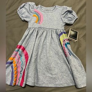 Andy & Evan, Adriana Conversational Fit & Flare Dress, Denim, 2T